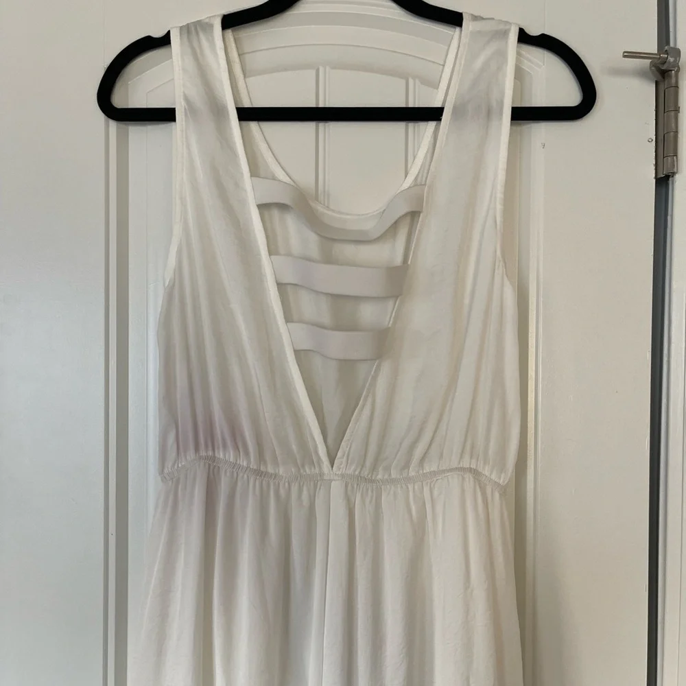 White Cut Out Back Jumpsuit